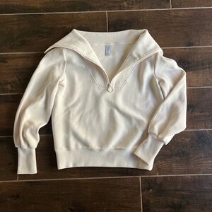 Varley Cream High-Neck Sweatshirt